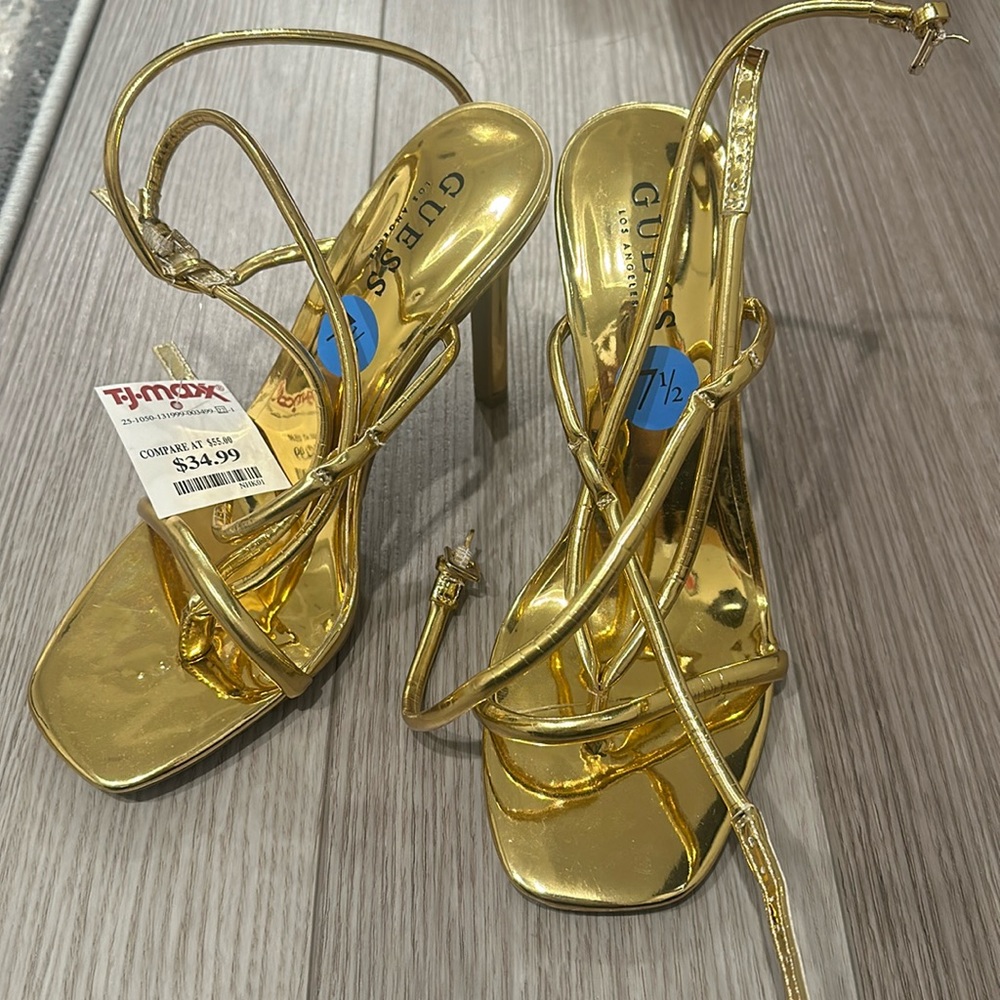 GUESS gold heels